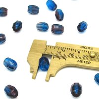 Two-Tone Faceted Oval Beads, 10x8mm Barrels