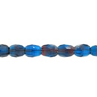 Two-Tone Faceted Oval Beads, 10x8mm Barrels