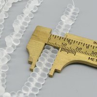 6x4mm Frosted Teardrop Briolettes, Matte Crystal Czech Pressed Glass Beads (100)