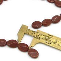 18mm Flat Oval Beads, Faceted Goldstone