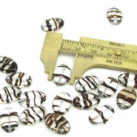 Clear and Brown Tortoise Flat Oval Beads