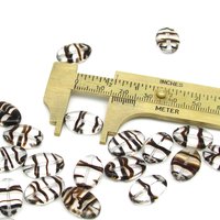 Clear and Brown Tortoise Flat Oval Beads