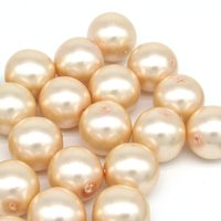 16mm Light Pink Czech Glass Faux Pearls