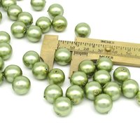 12mm Light Green Glass Pearls