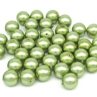 12mm Light Green Glass Pearls