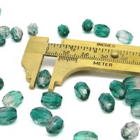 10x8mm Faceted Oval Beads, Two-Tone Green and Purple Czech Glass Barrels