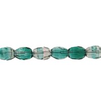 10x8mm Faceted Oval Beads, Two-Tone Green and Purple Czech Glass Barrels