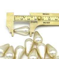 24x13mm Large Teardrops, Opaque Champagne Focal Beads, Czech Glass Pearls (9)