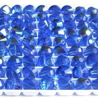 Vintage 8mm Sapphire AB Faceted Crystal Beads