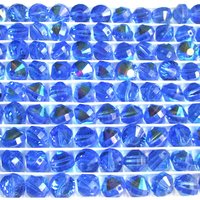 Vintage 8mm Sapphire AB Faceted Crystal Beads
