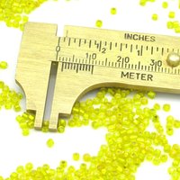 11/0 Seed Beads, Translucent Yellow 2mm Mini Rocailles