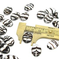Clear and Brown Tortoise Flat Oval Beads
