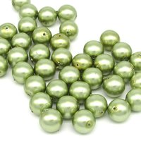 12mm Light Green Glass Pearls