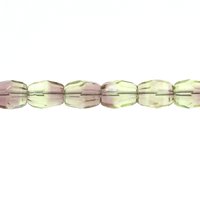 10x8mm Faceted Oval Beads, 2-Tone Amethyst & Olivine Czech Glass Barrels
