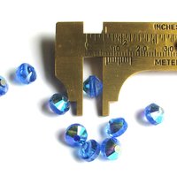 Vintage 8mm Sapphire AB Faceted Crystal Beads