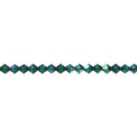 Vintage 4mm Bicone Beads, Emerald AB Machine Cut Crystal
