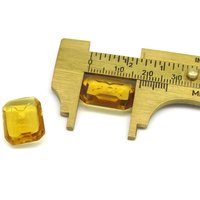 Vintage 18x13mm Octagonal Point Back Stones with Etched Butterfly and 2mm Center Setting