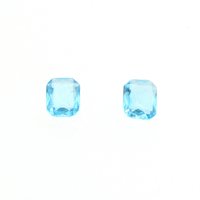 Vintage 12x11mm Octagon Rhinestones, Unfoiled Aquamarine Point Backs
