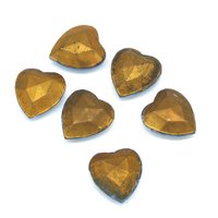 15mm Light Sapphire Heart Rhinestones, Vintage Point Back Glass Gems (6)