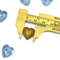 15mm Light Sapphire Heart Rhinestones, Vintage Point Back Glass Gems (6)