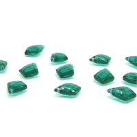 11x8.5mm Emerald Kite Briolettes, Faceted Angular Teardrop Beads