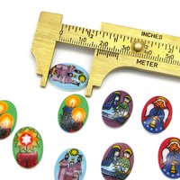 18x13mm Flat Oval Cabochons, Vintage Christmas Limoge Assortment