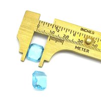Vintage 12x11mm Octagon Rhinestones, Unfoiled Aquamarine Point Backs