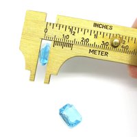 Vintage 12x11mm Octagon Rhinestones, Unfoiled Aquamarine Point Backs