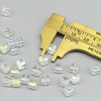 Crystal AB 6mm Cube Beads