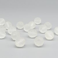 12mm Faceted Round Beads, Matte Crystal Fire Polished Czech Glass