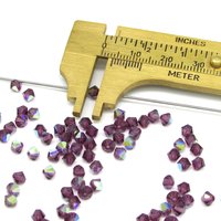 4mm Amethyst AB Bicone Machine Cut Crystal Beads