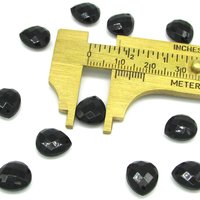 11x10mm Flat Teardrop Briolettes, Jet Black Faceted Czech Glass Beads