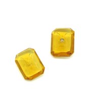 Vintage 18x13mm Octagonal Point Back Stones with Etched Butterfly and 2mm Center Setting