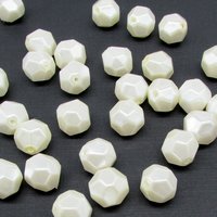 Vintage Cream Lustre Faceted Beads (42)