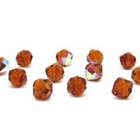 10mm Faceted Octagon Beads, Vintage Topaz AB Machine Cut Crystal