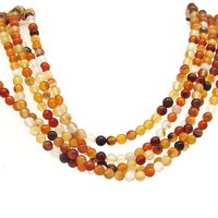 4mm Round Gemstone Beads, Polished Natural Carnelian 16 Inch Strand