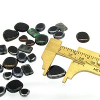 Flat Bead Mix, Opaque Black Picasso Czech Glass 2-Cut Hearts, Ovals and Rectangles