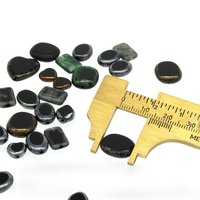 Flat Bead Mix, Opaque Black Picasso Czech Glass 2-Cut Hearts, Ovals and Rectangles