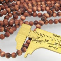 Goldstone Beads, 16" Strand 4mm 6mm Round Sparkly Metallic Copper Glass Spacers