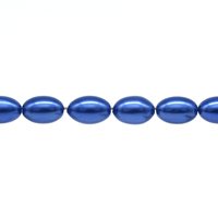 11.5mm Blue Tapered Oval Rice Beads (25)