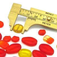 Flat Czech Glass Window Beads, Orange and Yellow Mix