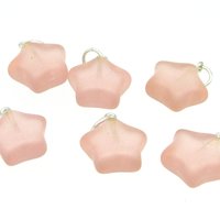 17mm Star Charms, Matte Pressed Glass Pendants