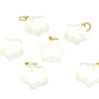 17mm Star Charms, Matte Pressed Glass Pendants