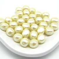Cream 12mm Nugget Beads,  Vintage Cultura Faux Pearls