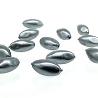 20x10mm Tapered Baroque Oval Beads, Dark Gray Plastic Pearls