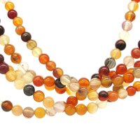 4mm Round Gemstone Beads, Polished Natural Carnelian 16 Inch Strand