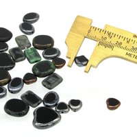 Flat Bead Mix, Opaque Black Picasso Czech Glass 2-Cut Hearts, Ovals and Rectangles