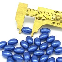 11.5mm Blue Tapered Oval Rice Beads (25)