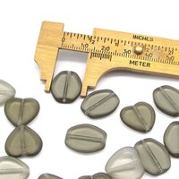 Black Diamond Window Bead Mix, Translucent Greige Czech Glass