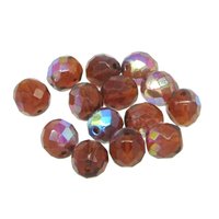 10mm Round Faceted Topaz Czech Glass Beads